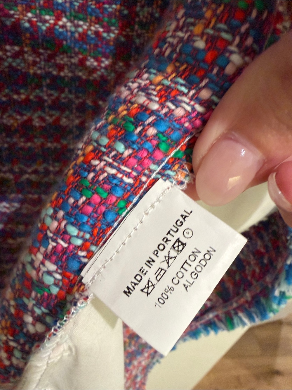 Vilagallo 100% cotton tweed colorful blazer jacket size small-medium - Picture 4 of 5
